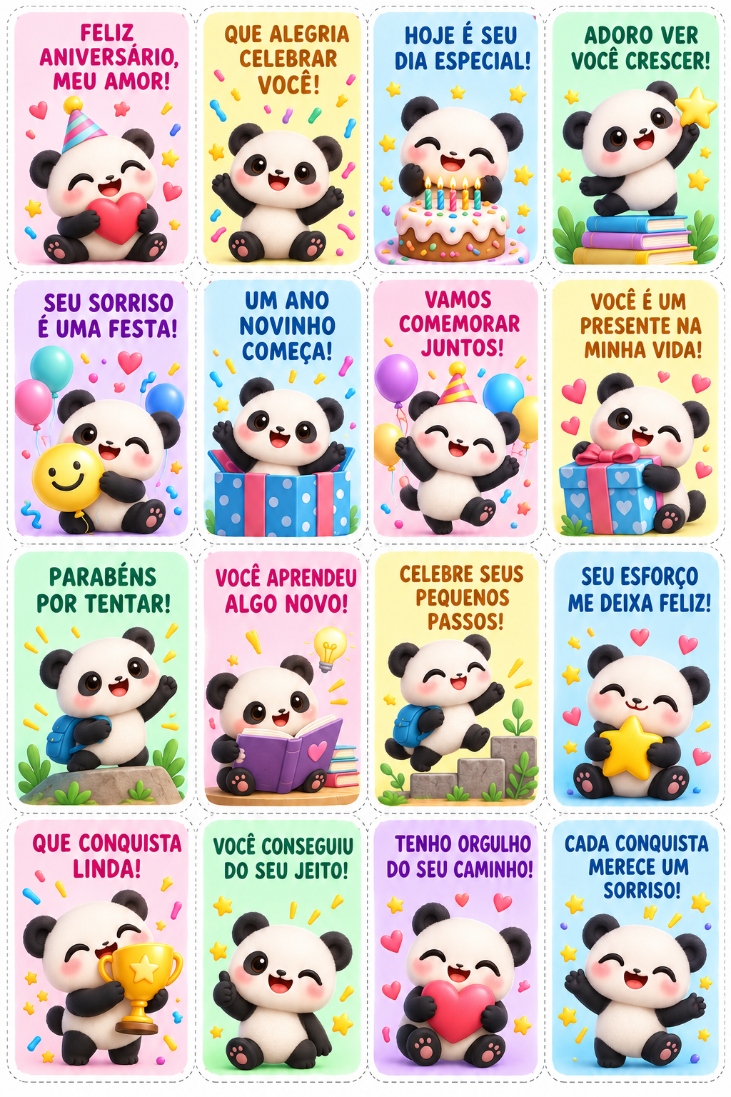 Página de amostra: Aniversário e conquistas — Página 1